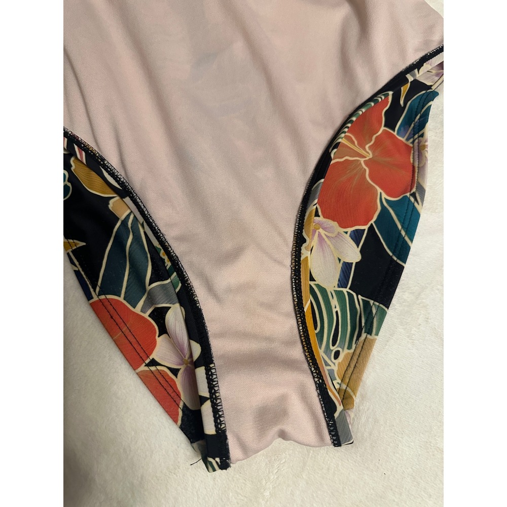 Hurley Womens Tropical Floral One Piece Swimsuit Black Multi Color Size M - Picture 14 of 14